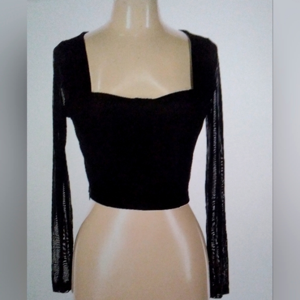 SHEIN L STYLISH BLACK LONG SLEEVE TOP